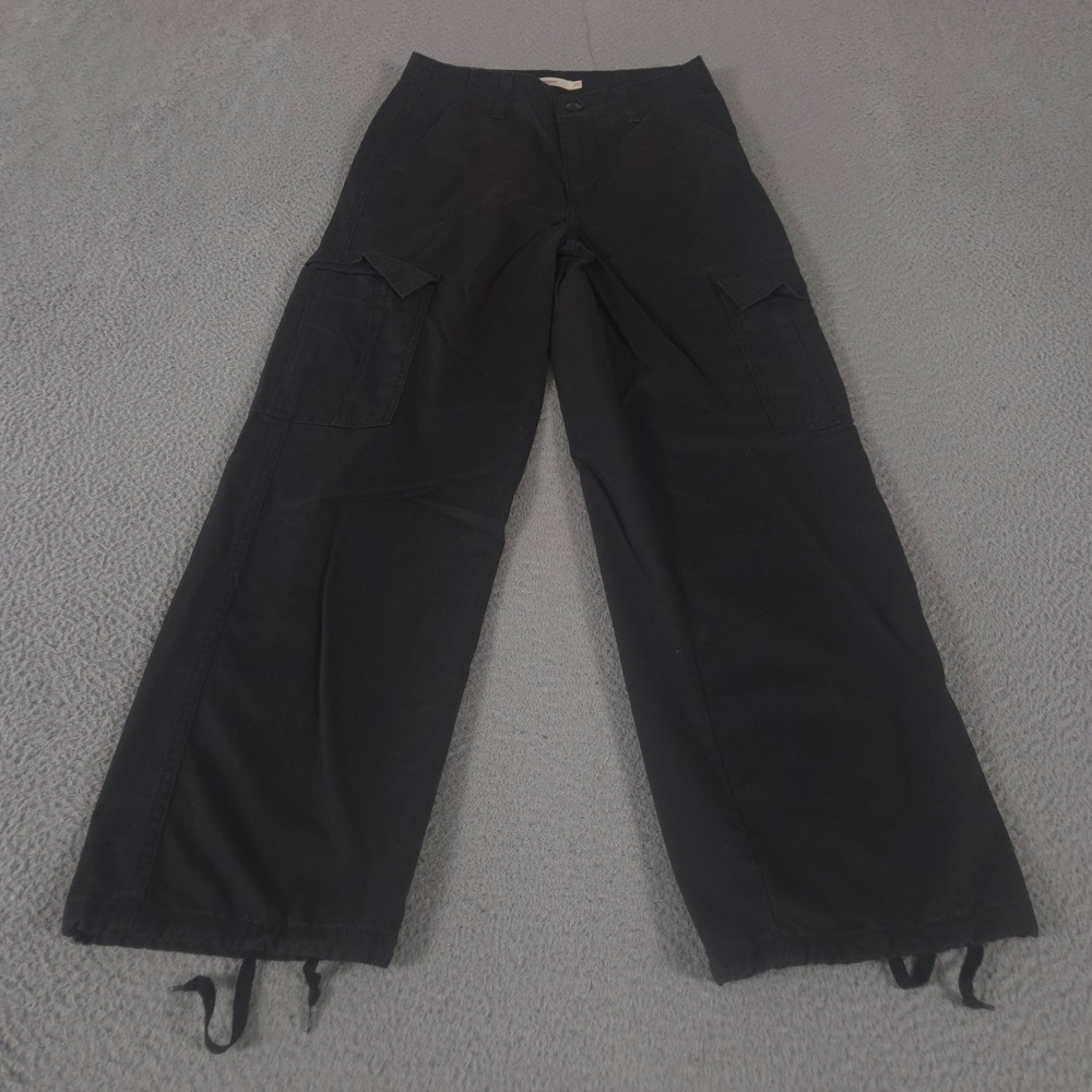 Levi's Pants Womens 25 Black 94 Baggy Cargo Cotton Utility Wide Leg Gorpcore